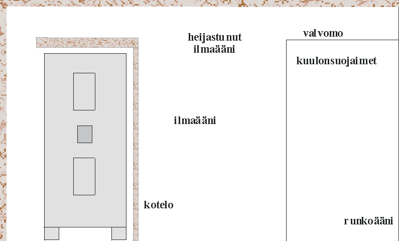 Ilmaääni voi käyttää rakennuksen runkoa hyväkseen siirtyessään huonetilasta toiseen.