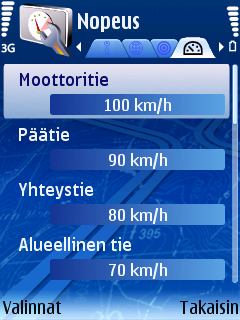 Kun muutat teille määritettyjä yleisiä nopeuksia reitin suunnittelun jälkeen, saat uuden arvioidun matkustusajan ja uuden arvioidun saapumisajan.