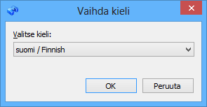 5 Perustoimintojen tarkempi esittely Kuva 102: Valitse kieli alasvetovalikosta. Voit myös vaihtaa varaston kielen, mikäli käyttämäsi dokumenttivaraston metatietorakenne on käännetty eri kielille.