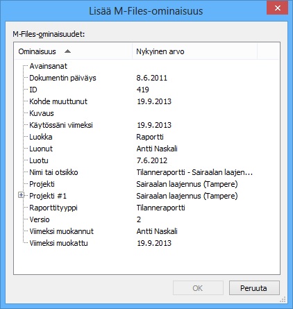 M-Files 10 Kuva 105: Voit valita haluamasi