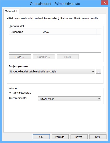 6 M-Files-toiminnot Microsoft Officessa ja AutoCADissa Edellä esitellyt toiminnot ovat käytettävissä Microsoft Outlookin versioissa 2007, 2010 ja 2013.