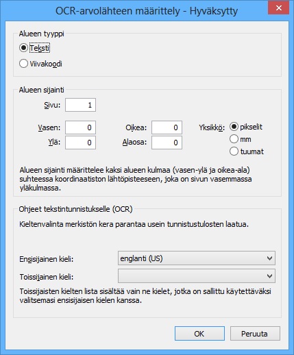 M-Files 10 Kuva 177: Määrittele alue, josta tunnistetaan