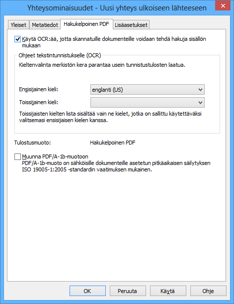 M-Files 10 näkymättömänä tekstinä, jonka avulla tiedosto voidaan löytää hauilla.