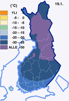 Ilmasto Rakennuksen suunnittelussa mitoittava ulkolämpötila on Etelä Suomessa 26 o C ja