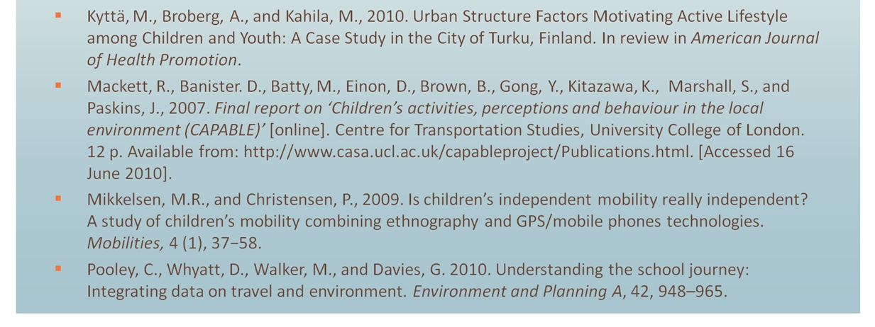 Mapping and characterising children s daily mobility in urban