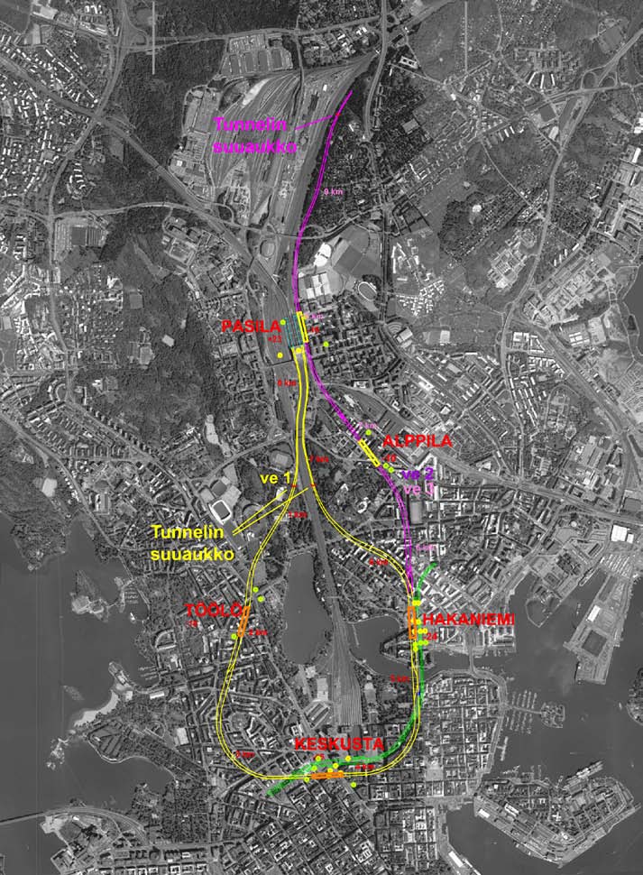 Liikennevirasto Helsingin kaupunki 20 Pisara-rata Yleissuunnitelman tiivistelmä 7 Hankkeen vaikutukset Seuraavissa kappaleissa on käsitelty Pisara-radan merkittävimmät vaikutukset.