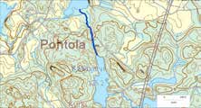 Kämmenniemi-Viitapohja Uoma, jossa kaksi patorakennelmaa ja niihin muodostuneet lammet. Pulesjärven valuma-alue VALUMA-ALUEEN NUMERO 35.