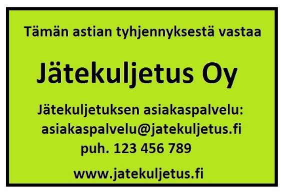 piiriin kuuluvat jätteet on jätelain mukaan luovutettava kunnalliseen jätehuoltojärjestelmään.