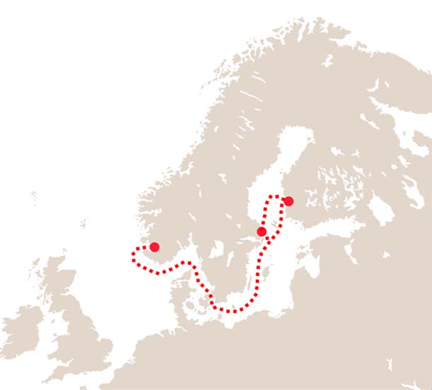 LNG:n matka Pohjanmereltä Poriin Pohjanmereltä tuotu nesteytetty maakaasu nesteytetään Risavikassa, Norjassa. Se kuljetetaan meriteitse joko suoraan, tai Nynäshamnin kautta, Poriin.