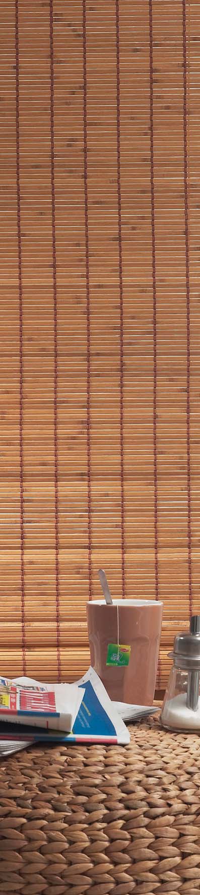 tai kattoon (ei ikkunoiden väliin) Materiaali: bambu Korkeutta on helppo