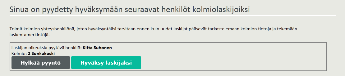 Rooli: Yhteyshenkilö Riistakolmiolla voi olla vain yksi yhteyshenkilö. Yhteyshenkilö hyväksytään Luonnonvarakeskuksen toimesta.