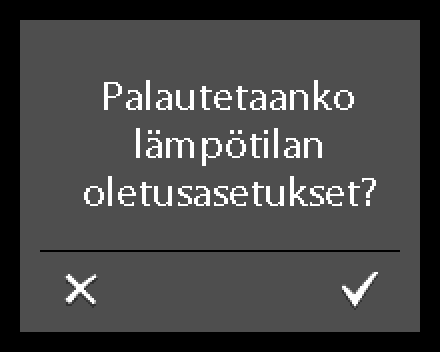 2.7 Termostaatin lukitus Termostaatin lukitusta käytetään estämään termostaatin asetusten tahattomat muutokset lukitsemalla näyttö. Näytön lukitseminen 1.