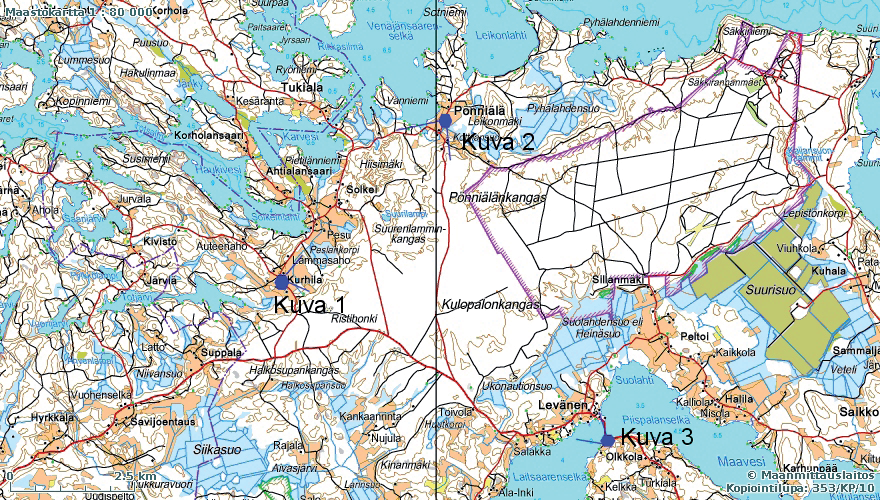 Pönniälä - kuvasovitteet Pohjakartta Maanmittauslaitos