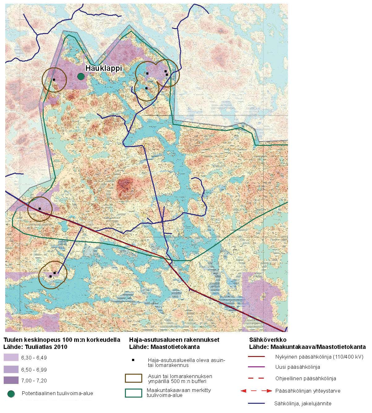 Parikkala, Melkonniemi Huomioitavaa tuulisuus Tuuliatlaksen mukaan 6,3 m/s 100 m:n korkeudessa voimajohto 110 kv noin 600 m:n päässä alueella on rantayleiskaava sähkölinjaa