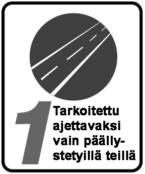 High-Performance Road OLOSUHDE 1: Pyörä, joka on tarkoitettu ajettavaksi vain päällystetyillä teillä, joissa renkaiden kontakti tiepintaan säilyy koko ajan.