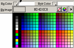 Bg Color kohdassa voidaan määrittää taulukon taustavär. Brdr Color määrittää taulukon reunojen värin.
