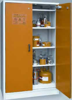 Standardi käsittelee palavien nesteiden (tai erittäin haitallisten kemikaalien) varastointia turvakaapeissa suljetuissa säiliöissä normaalissa huoneenlämmössä.