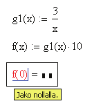 98 / Luku 8 Laskeminen Mathcadilla 1. Klikkaa yhtälöä. 2. Valitse Muotoilu-valikosta Ominaisuudet ja klikkaa Laskenta-välilehteä. 3. Merkitse ruutu "Poista ratkaisu käytöstä". 4.