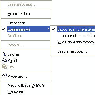 Voit ohittaa Mathcadin automaattisen valinnan seuraavasti: 1. Luo ratkaisulohko ja laske se antaen Mathcadin soveltaa Automaattisen valinnan valitsemaa algoritmia. 2.
