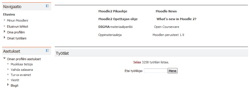 Valitse Oman profiilini asetukset, kun olet kirjautuneena Moodleen. 2.