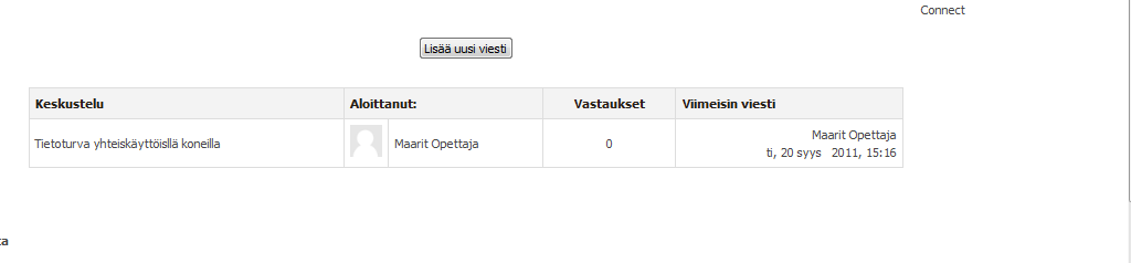 Keskustelun aihetta napsauttamalla pääsee lukemaan, mitä toiset ovat aiheesta