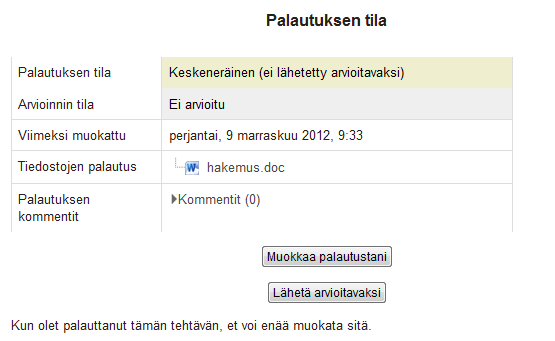 10. Napsauta Lähetä arvioitavaksi.