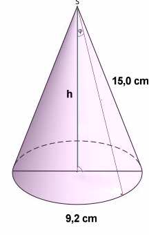 cm³ = 996, 636 cm³ = noin 1000 cm³ = 1000 ml = 1 litra Kartio Oheisen kartion pohjaympyrän halkaisija ja kartion korkeus on sama kuin yllä olevan lieriön.