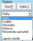 syntymäsukunimi Sukunimi -kenttään ja Myöhempi sukunimi -kenttään ensin viimeisin käytössä ollut nimi e. edellinen käytössä ollut sukunimi jne.