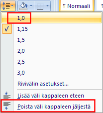 Word 2010 Tehokas käyttö s. 2/41 tys tekee kappaleiden jälkeen automaattisesti tyhjän välin, joten kappaleita ei tarvitse erottaa toisistaan tyhjällä rivillä.