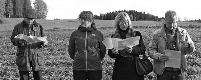1 Mart Külvik (vasakult), Tarja Haaranen, Leelo Kukk ja Taimo Aasma Sipoonkorpi rahvuspargis 12.