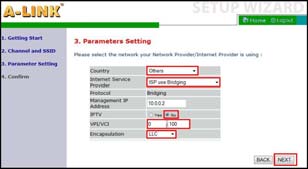 4. Set modem to pure bridge state (This step is for those who do not want to use modem own NAT/Firewall feature (ports 1, 2 and 3 and WLAN)) 1. Open Internet browser and type address http://10.0.0.2 2.