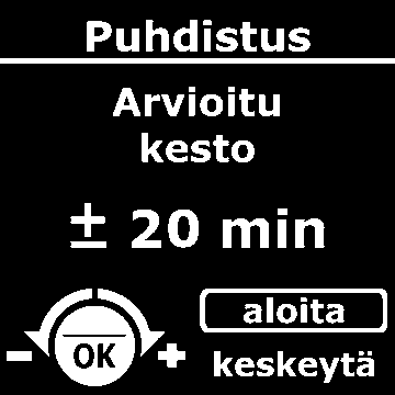 Automaattinen puhdistusohjelma koostuu kolmesta vaiheesta: yhdestä puhdistusjaksosta ja kahdesta huuhtelujaksosta. Ohjelma kestää noin 20 minuuttia.