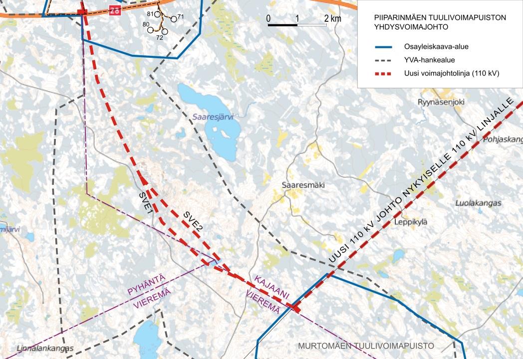 12 3.2.4 Piiparinmäen tuulivoimapuisto Piiparinmäen tuulivoimapuiston alue käsittää pohjoisen osan YVA-hankkeen alueesta.