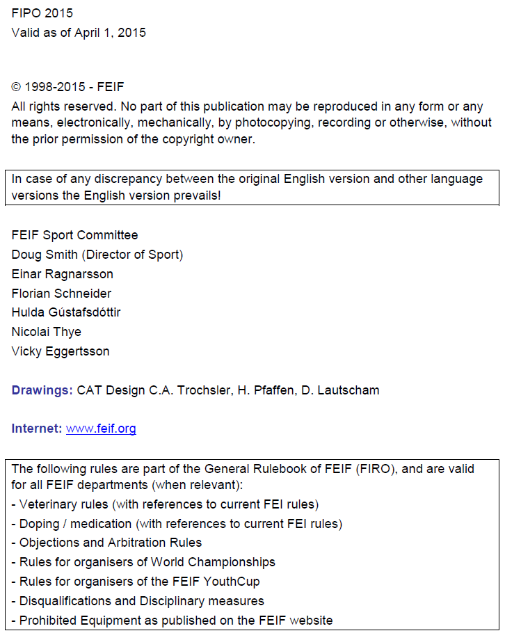 FEIF INTERNATIONAL FEDERATION OF