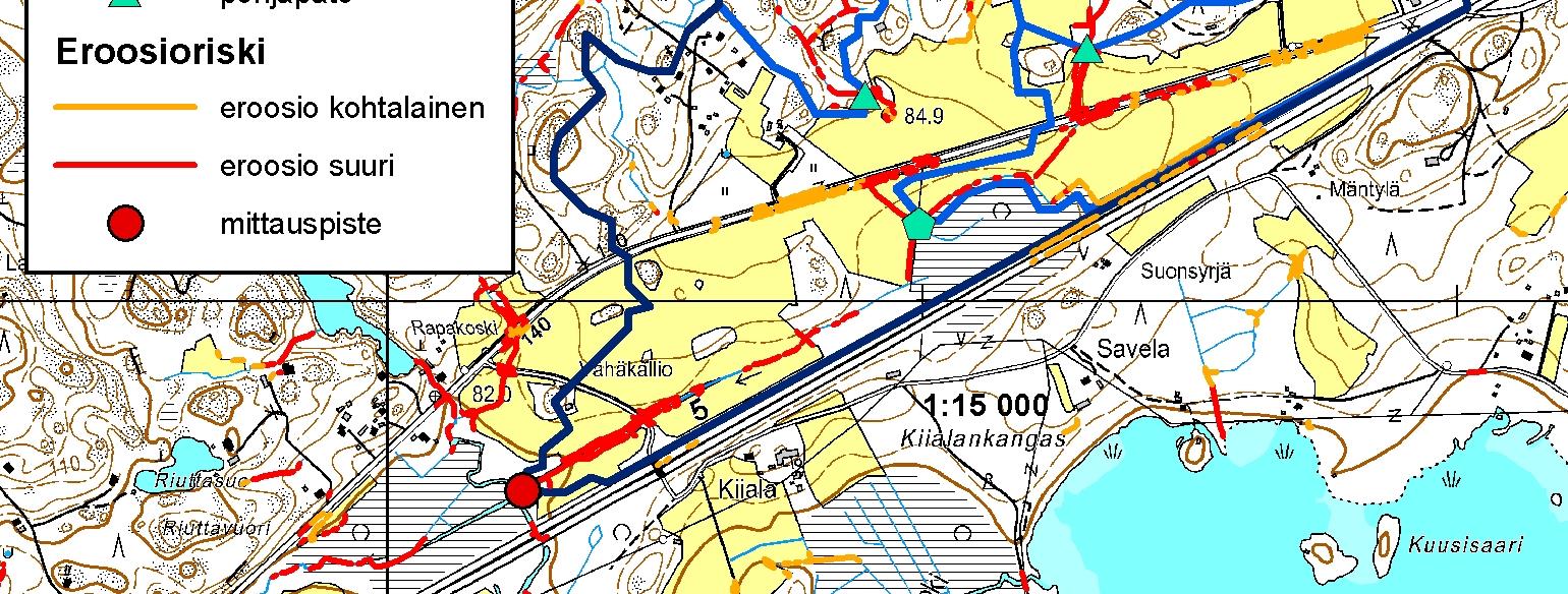 2 ALA-TUUSJÄRVEN OJAN VALUMA-ALUEEN VESIENSUOJELUEHDOTUS Ala-Tuusjärven ojan valuma-alueen laskuojien perkaamista pitäisi välttää. Heinittyneet laskuojien reunat estävät eroosion syntymistä.