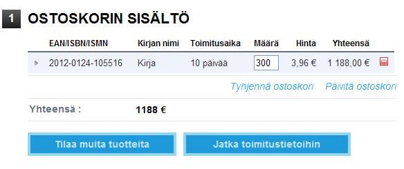 Keskeneräiseksi jääneitä nimikkeitä pääset jatkamaan palvelun oikeassa yläkulmassa olevan nuolinäppäimen kautta (valitse alasvetovalikosta Keskeneräiset ).