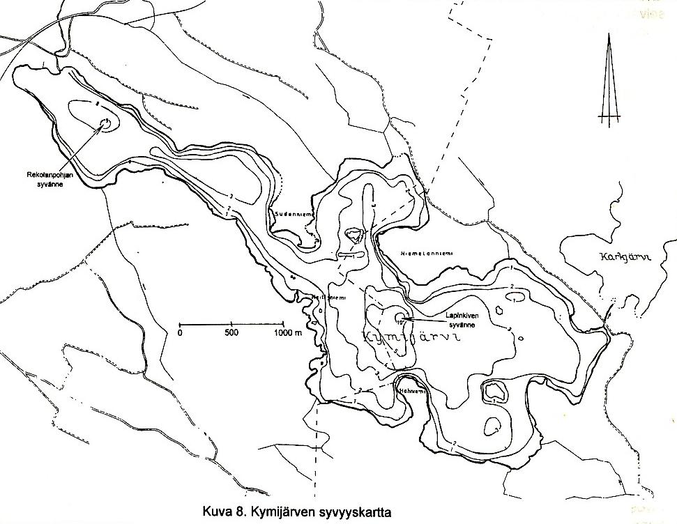 Kymijärvi pinta ala 6,48 km 2 valuma alue 42 km 2 keskisyvyys 2,6 m suurin syvyys 11 m Lähes puoliksi Lahden kaupungin ja Nastolan kunnan alueille jakautuva Kymijärvi on suhteellisen kookas, mutta