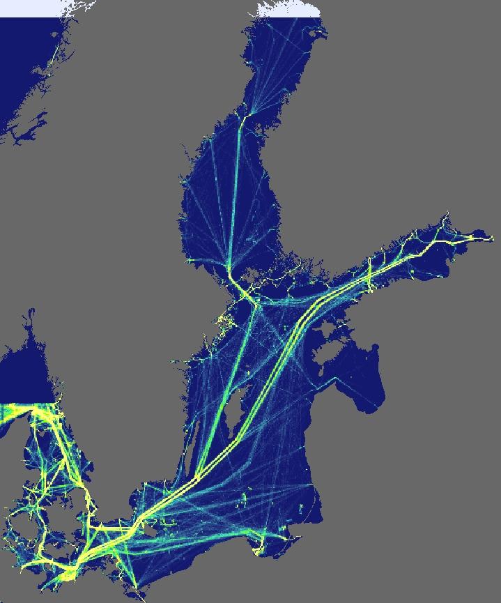 Million tonnes Laivaliikenne Joka hetki noin 2000 laivaa Itämerellä 9% maailman rahtiliikenteestä ja 11% öljykuljetuksista Skagenin kautta Itämereen saapui ja Itämerestä poistui yhteensä 56 564