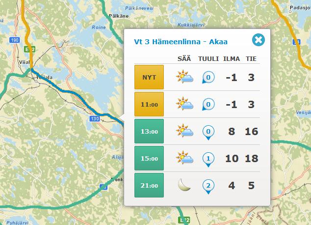 fi/ Uudessa palvelussa on tieliikenteen häiriötietoja, ajokeli ja sen ennuste, liikenteen sujuvuustiedot, kelikamerat sekä kelirikon