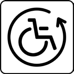 Saavutettavuus toteutuu Ei toteudu (symbolia ei käytetä) Tarjolla on lainattavia apuvälineitä, esimerkiksi pyörätuoleja. (Kerro mitä apuvälineitä on lainattavissa ja mistä niitä saa).