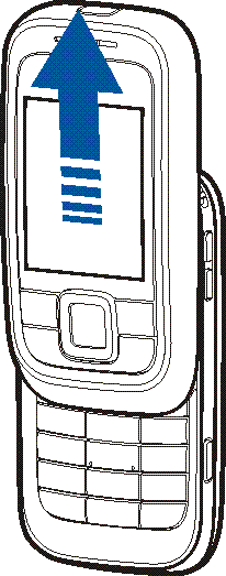1. Alkuvalmistelut Puhelimen liukukannen avaaminen Voit avata puhelimen liukukannen työntämällä puhelimen yläosaa ylöspäin.
