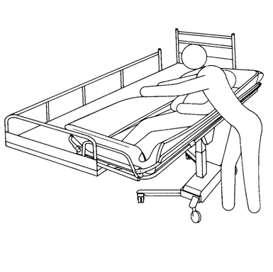 Aja suihkupaarit sängyn päälle ja laske makuulaveria. Käytä poljinta (9) tai akkukäyttöisten suihkupaarien yhteydessä jalkasäädintä (8).
