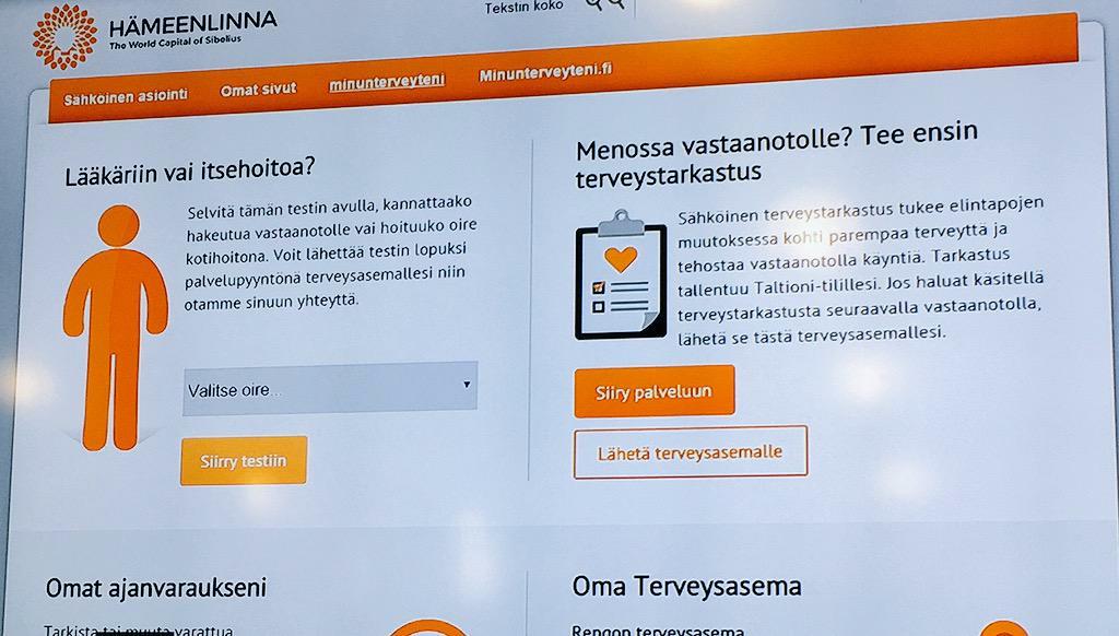 Hämeenlinnassa maaliskuussa käyttöönotettu minunterveyteni.fi palvelu hyödyntää Taltionia.