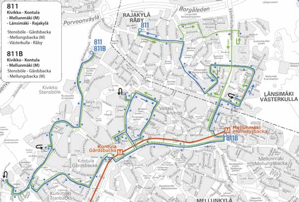 15 Linjat H92, H94, H94A, H94V, H95, H97 ja H97V Linjojen 92, 94, 94A, 94V, 95, 97 ja 97V kesän arkiliikenteen vuorovälit ruuhka-aikoina sovitetaan Myllypuron metroaseman remontista johtuvaan metron