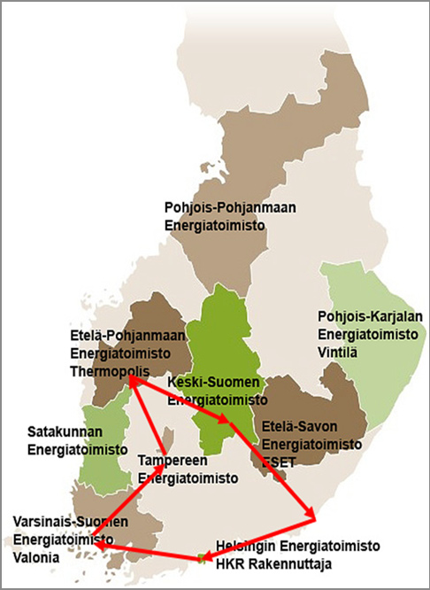 energiansäästöön liittyen. Lisäksi tehdään maakunnallista kehitystyötä uusiutuvien energialähteiden parissa.