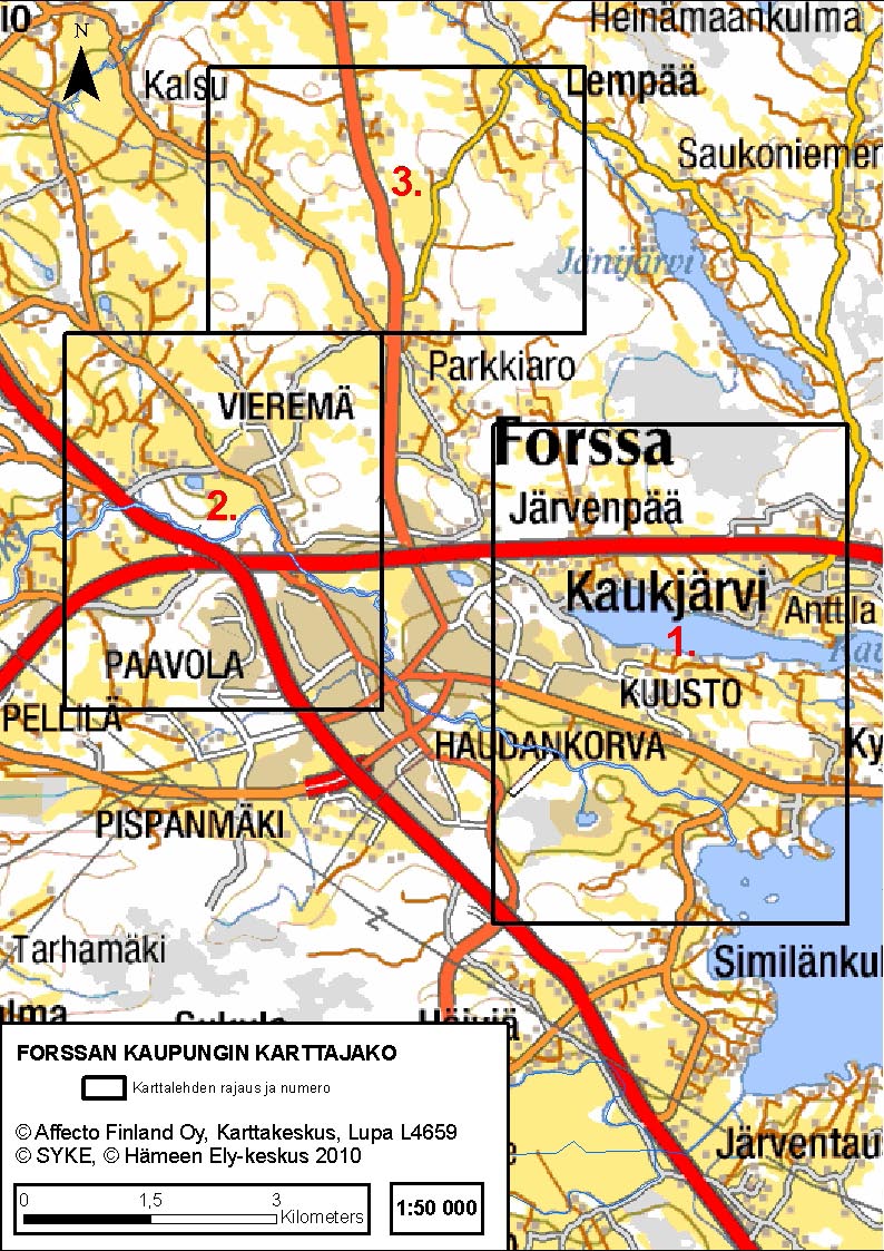 Kuva 13. Forssan kaupungin karttajako.