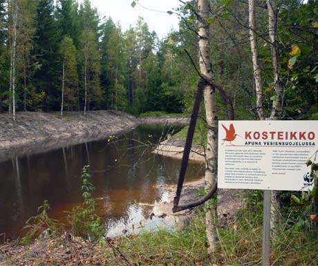 Laukanlahteen laskee kaksi ojaa, Krapuoja ja Myllyoja. Virtaamavaihtelut uomissa ovat suuria, eikä kummassakaan uomassa ole luontaisia veden levähdyspaikkoja.