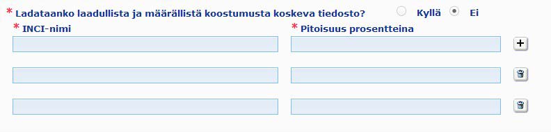 Vastuuhenkilön on myös mainittava (vain englannin kielellä) kaikki muut valmistetta koskevat tiedot, jotka ovat myrkytystietokeskuksille merkityksellisiä, tähän tarkoitukseen varatussa kentässä.