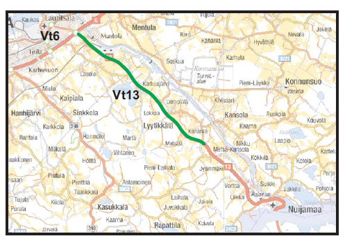 Valtatien 13 rekka-ongelmien lieventäminen välillä