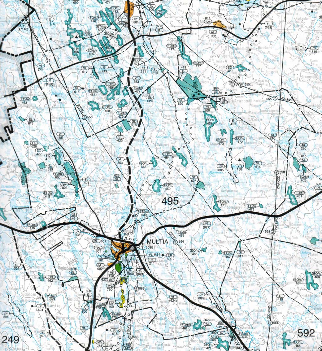 SUUNNITTELUKESKUS OY Multian kunta 19 (36) Keski-Suomen seutukaava-alueelle on laadittu vaihekaavat 1, 2, 3, 3A ja 4, jotka ohjaavat rantayleiskaavan laadintaa. Seutukaavan 5.